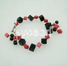 Pulsera de piedra de coral y negro