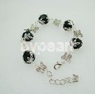 Handmade black crystal bracelet