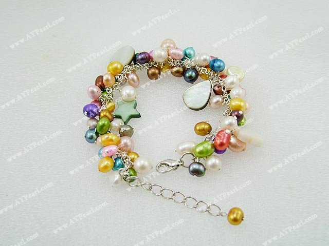 multi color pearl shell bracelet