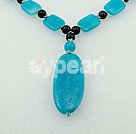black agate and kyanite necklace