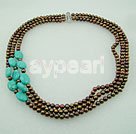 Handmade pearl turquoise necklace
