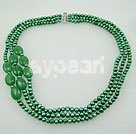 Handmade pearl aventurine necklace