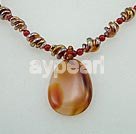 Discount agate and colored glaze necklace