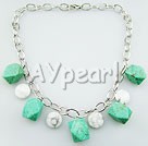 blue turquoise and howlite necklace