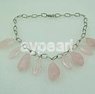 fashion rose quartz necklace