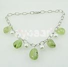 Discount green rutilated quartz and seashell beads necklace