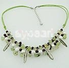 Discount garnet and green rutilated quartz necklace