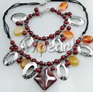 Handmade garnet agate set