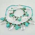Handmade tiger eye turquoise set