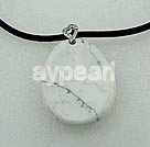 Handmade white turquoise pendant necklace
