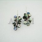 Handmade garnet shell earrings