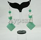 turquoise white porcelain stone earring