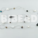 Handmade white crystal black agate necklace