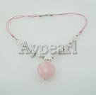 Discount rose quartz heart necklace