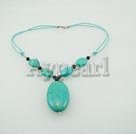 black crystal and turquoise necklace