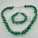 Handmade green stone set