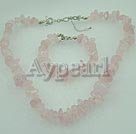 Handmade rose quartz set