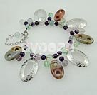 rainbow fluorite and agate bracelet