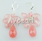 Handmade cherry quartz earrings