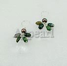 Handmade pearl crystal agate earrings