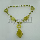 Handmade olive jade necklace