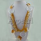 Handmade yellow jade yellow crystal necklace