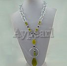 Handmade olive garnet necklace