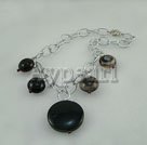 Handmade black agate necklace