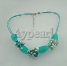 pearl crystal and turquoise necklace under $ 10