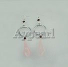 Handmade garnet rose quartz earrings