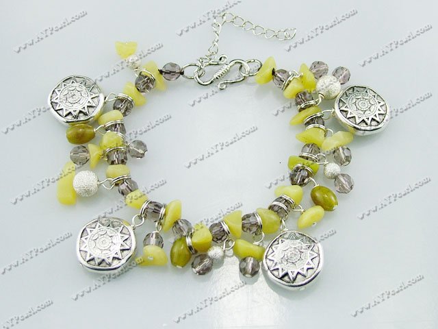 crystal and lemon jade bracelet