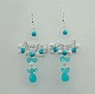 Handmade turquoise crystal earrings