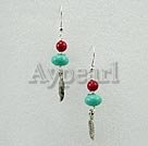 turquoise blood stone earrings