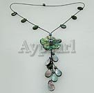 abalone shell and black lip shell necklace