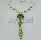Discount pearl crystal and ocean agate flower necklace