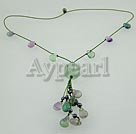 Discount rainbow fluorite and black pearl necklace