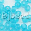 Glass seed beads, transparent blue , 4.5mm round. Sold per pkg of 450 grams.