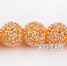 Acrylic bali beads,22mm,orange,Sold per 13.78-inch strand