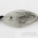Rutilated Quartz Gemstone Beads, Black, 10*22*50mm faceted horse eye shape,Sold per 16.54-inch strands