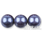 Glass pearl beads,14mm round,blueberry, about 62pcs/strand, Sold per 32-inch strand