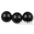 Glass pearl beads,14mm round,black, about 62pcs/strand, Sold per 32-inch strand