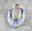 Austrain crystal beads, AB color, 30mm ring shape. Sold per pkg of 2.