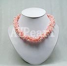 Handmade coral pearl necklace