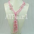Discount pearl and rose quartz necklace