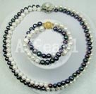 8-9mm white and black pearl sets under $30