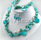 turquoise and pearl shell sets under $ 20