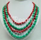 multi strand coral and turquoise necklace under $ 30