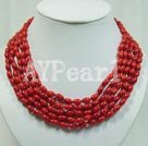 multi strand coral necklace Under $ 40