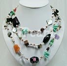 multi strand multi stone necklace
