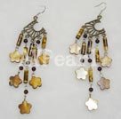 tiger eye shell earring